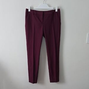 Express Columnist Ankle Pant Burgundy 4R